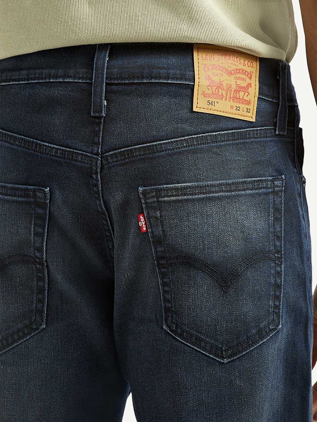 Men's 541 Dark Blue Athletic Tapered Fit Mid Rise Jeans - Image 5