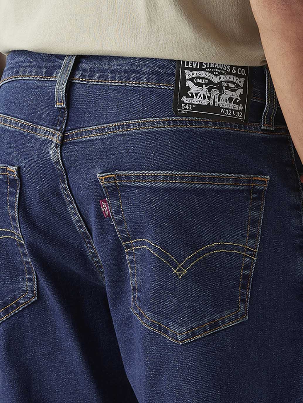 Men's 541 Med Indigo Athletic Tapered Fit Mid Rise Jeans - Image 4