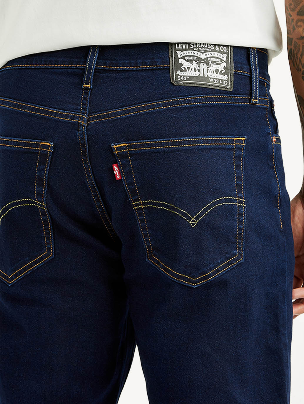 Men's 541 Dark Indigo Athletic Tapered Fit Mid Rise Jeans - Image 4