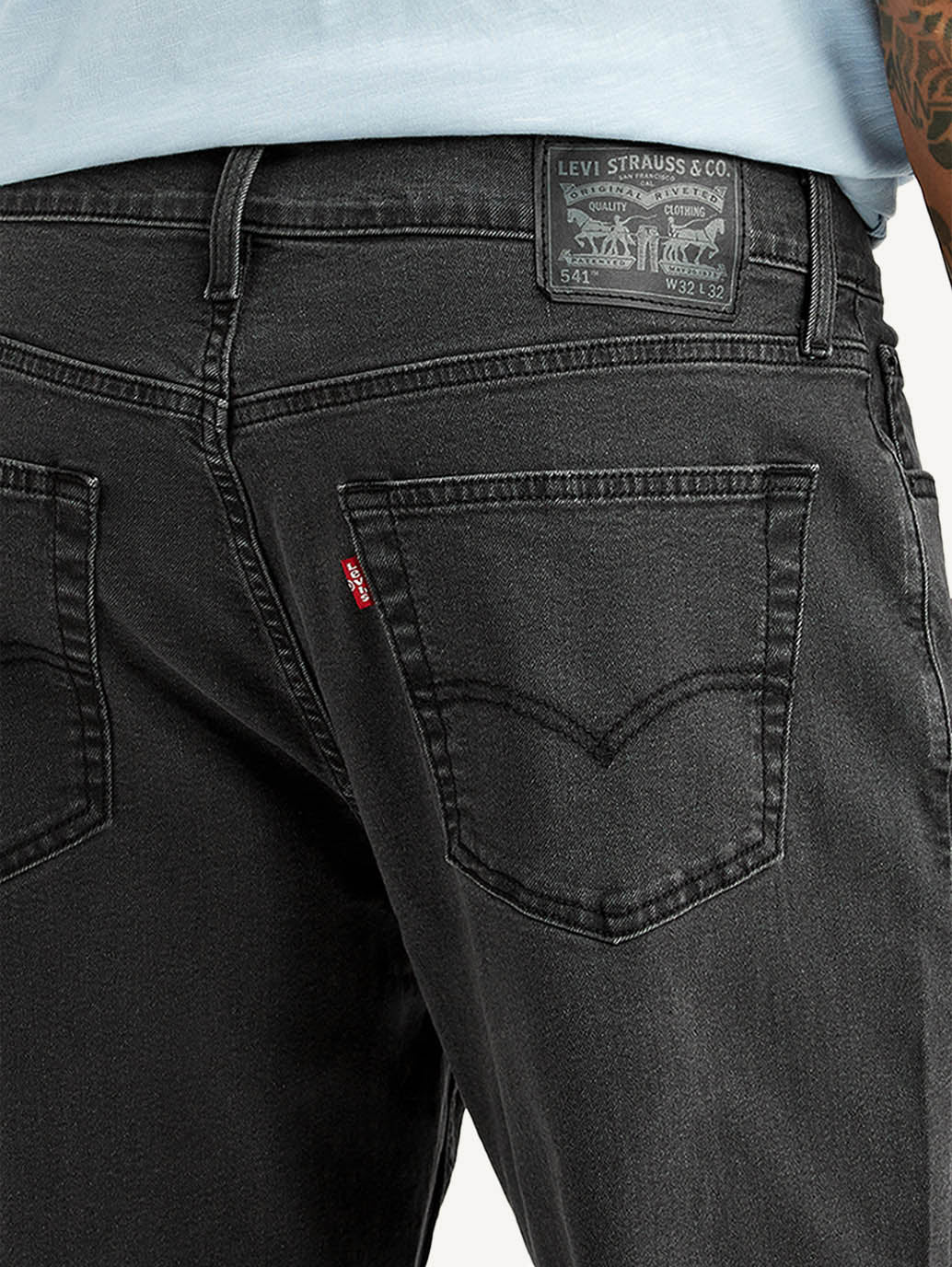 Men's 541 Grey Athletic Tapered Fit Mid Rise Jeans - Image 4