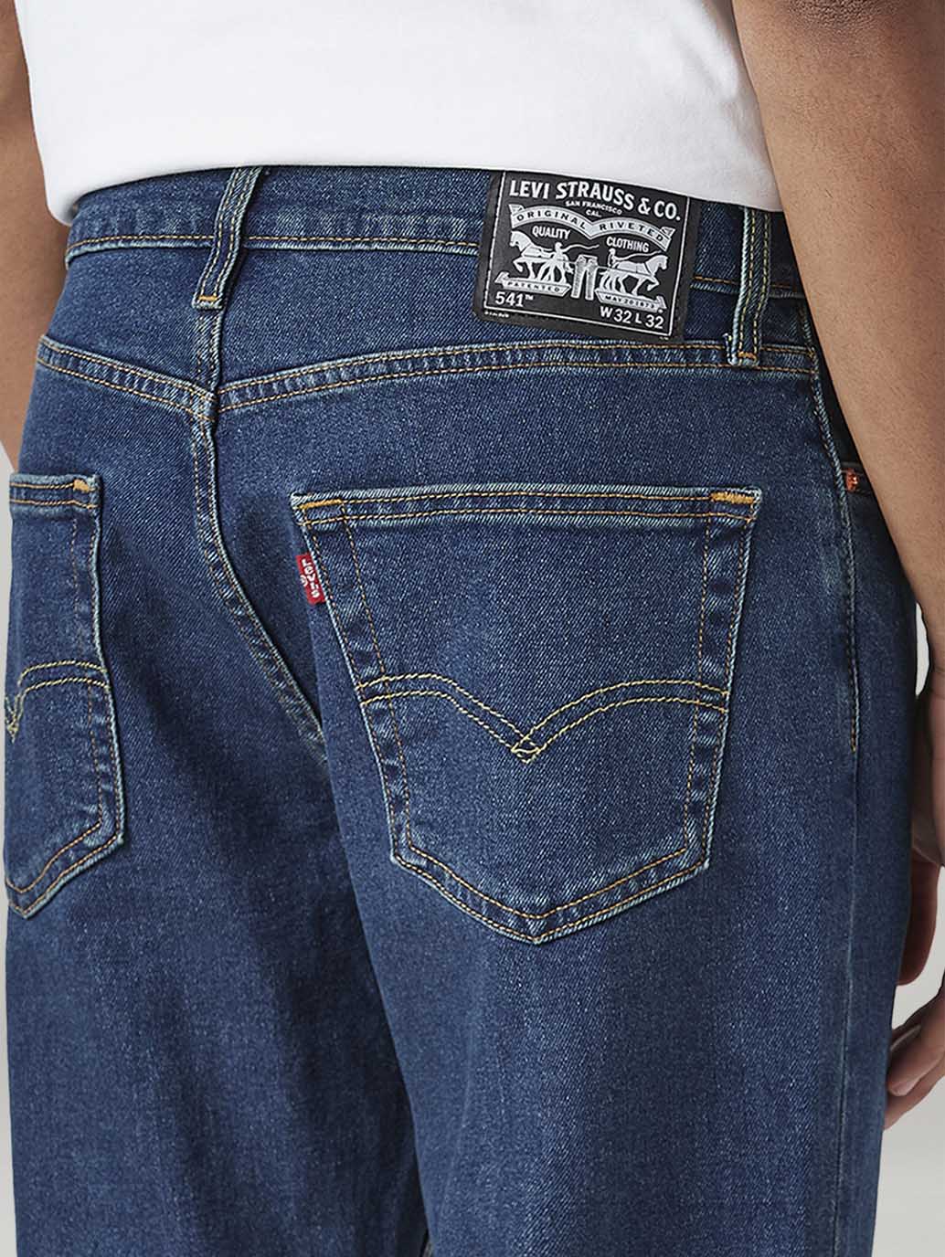 Men's 541 Indigo Athletic Tapered Fit Mid Rise Tinted Jeans - Image 5