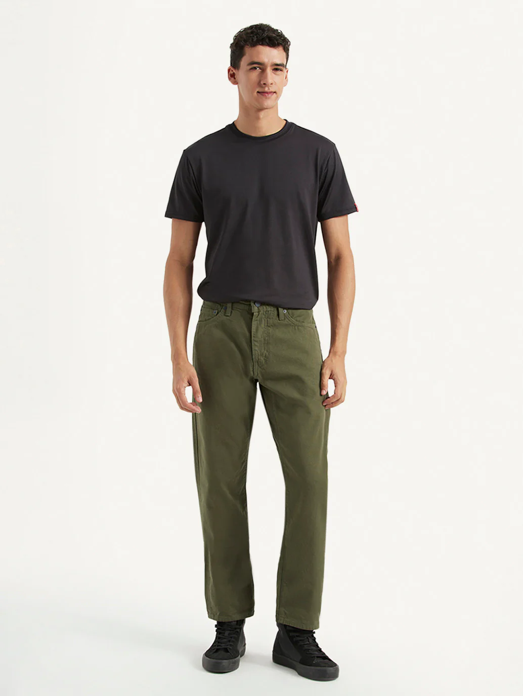 Men's Redloop 541 Olive Athletic Tapered Fit Mid Rise Selvedge Trousers - Image 3