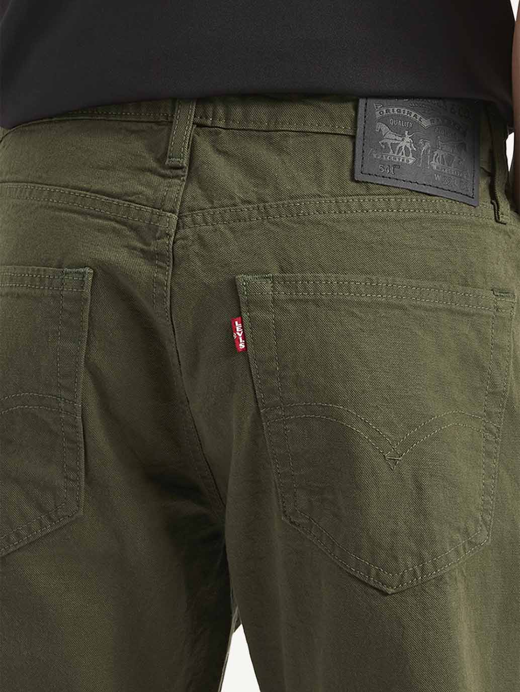 Men's Redloop 541 Olive Athletic Tapered Fit Mid Rise Selvedge Trousers - Image 4