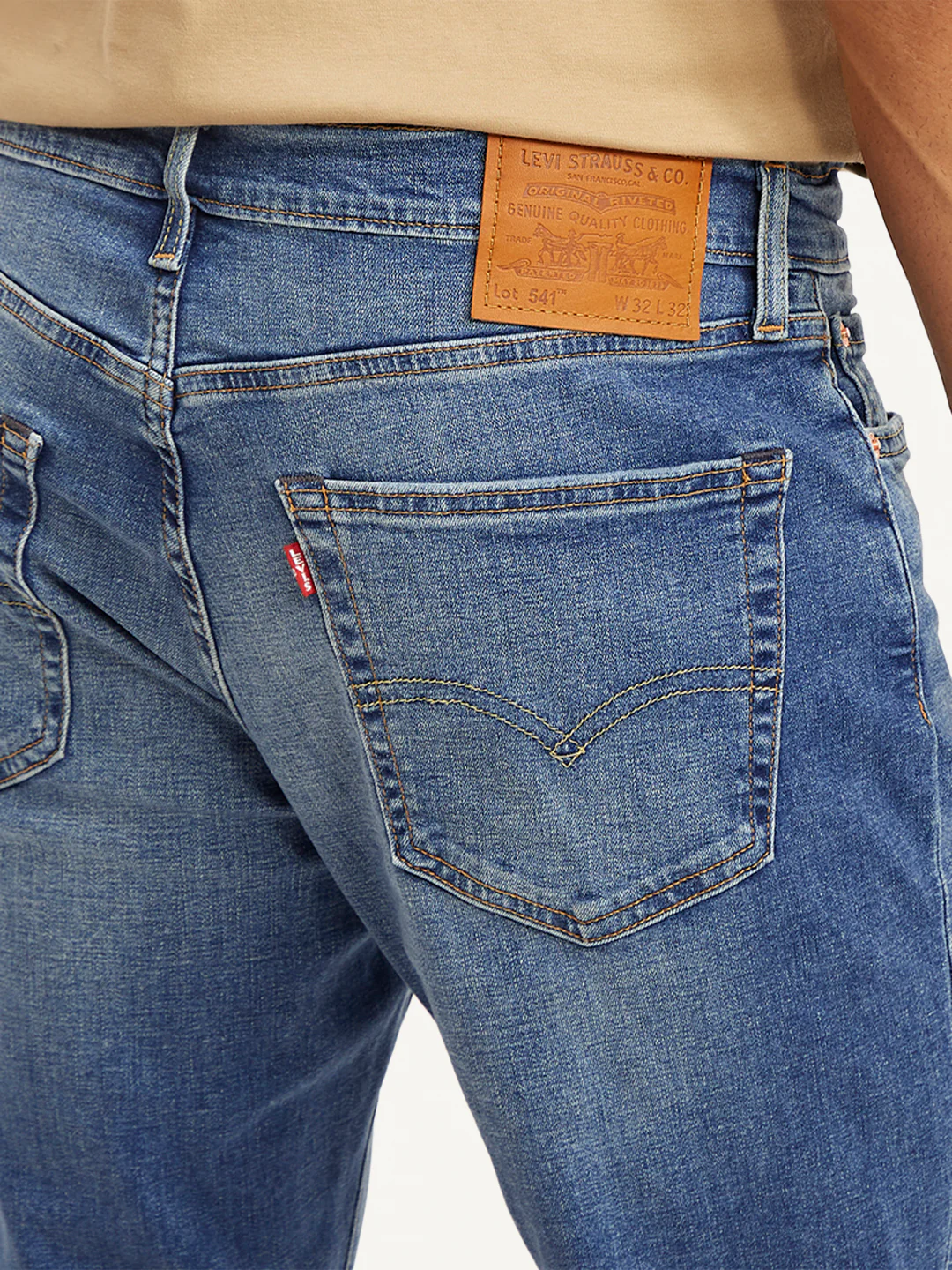 Men's 541 Blue Athletic Tapered Fit Mid Rise Jeans - Image 3