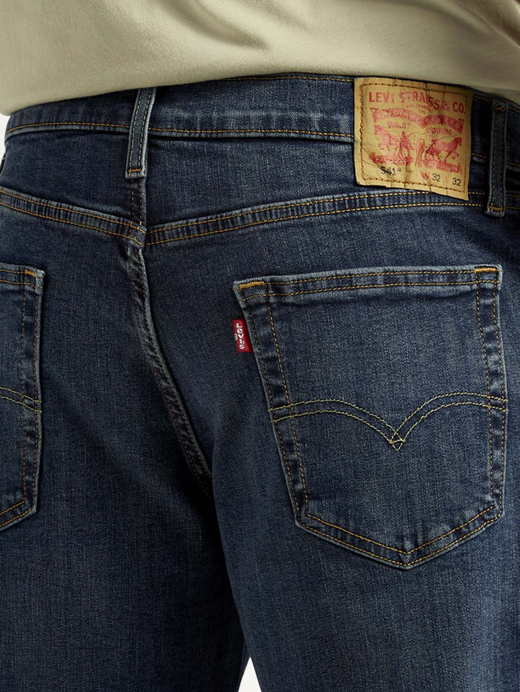 Men's 541 Dark Indigo Athletic Tapered Fit Mid Rise Jeans - Image 5