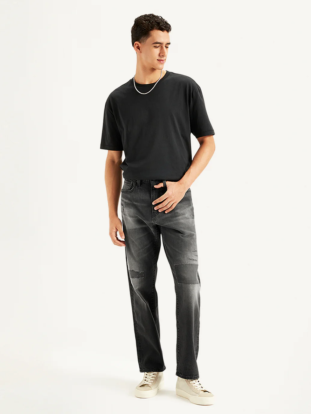 Men's 550'92 Black Loose Fit Mid Rise Jeans - Image 2