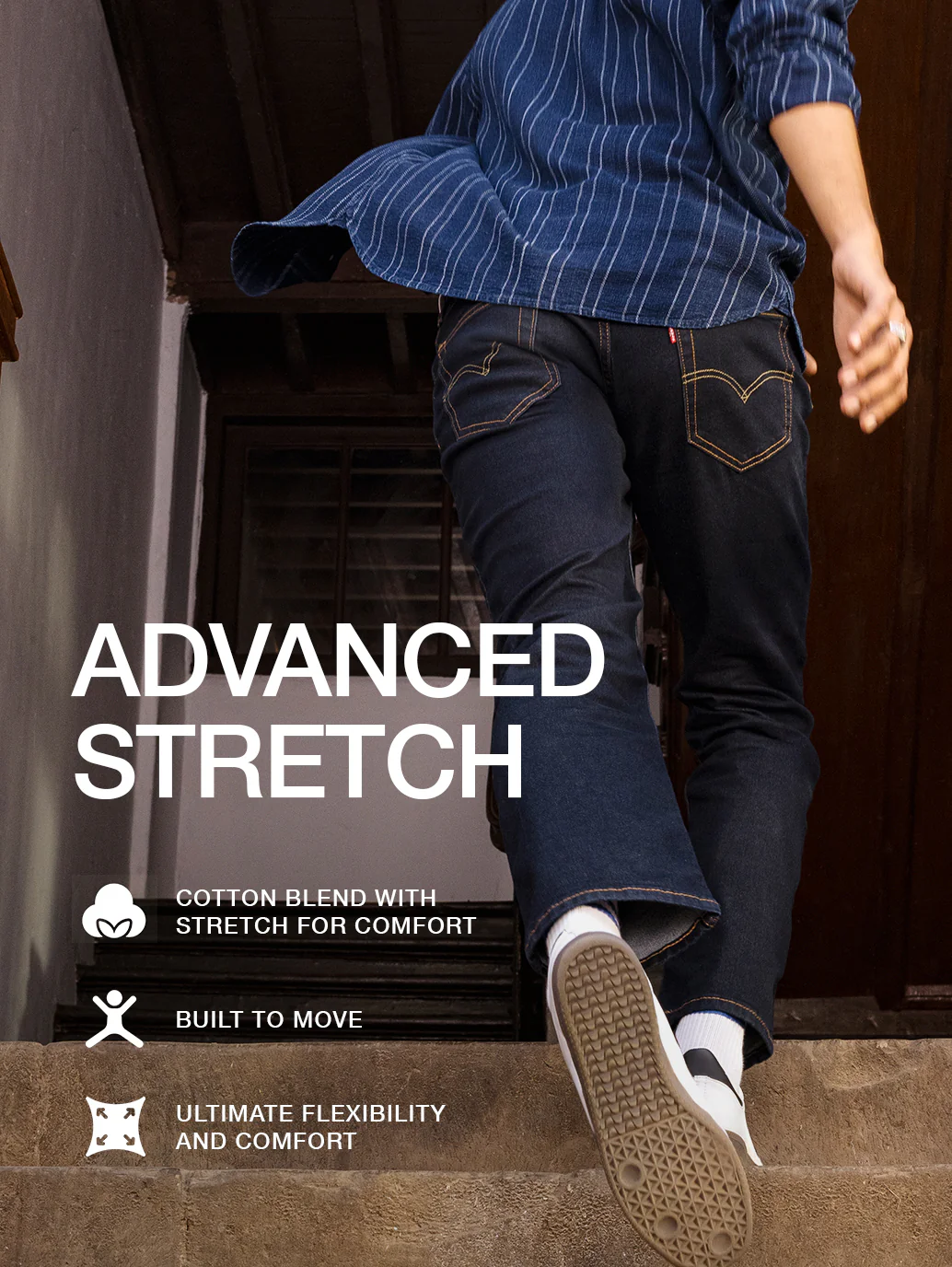 Men's 551 Blue Loose Fit Mid Rise Jeans - Image 7