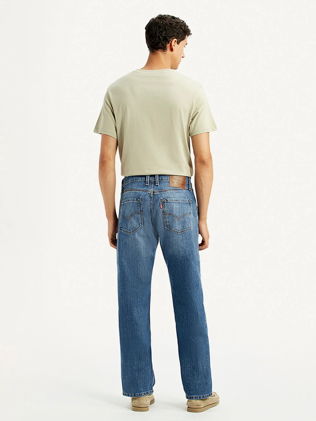 Men's 555 Blue Relaxed Straight Fit Mid Rise Jeans - Image 5