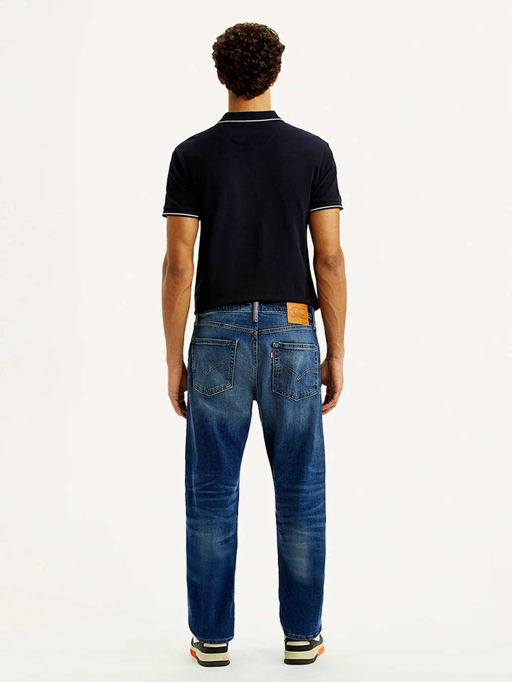 Men's 555 Blue Relaxed Straight Fit Mid Rise Selvedge Jeans - Image 3