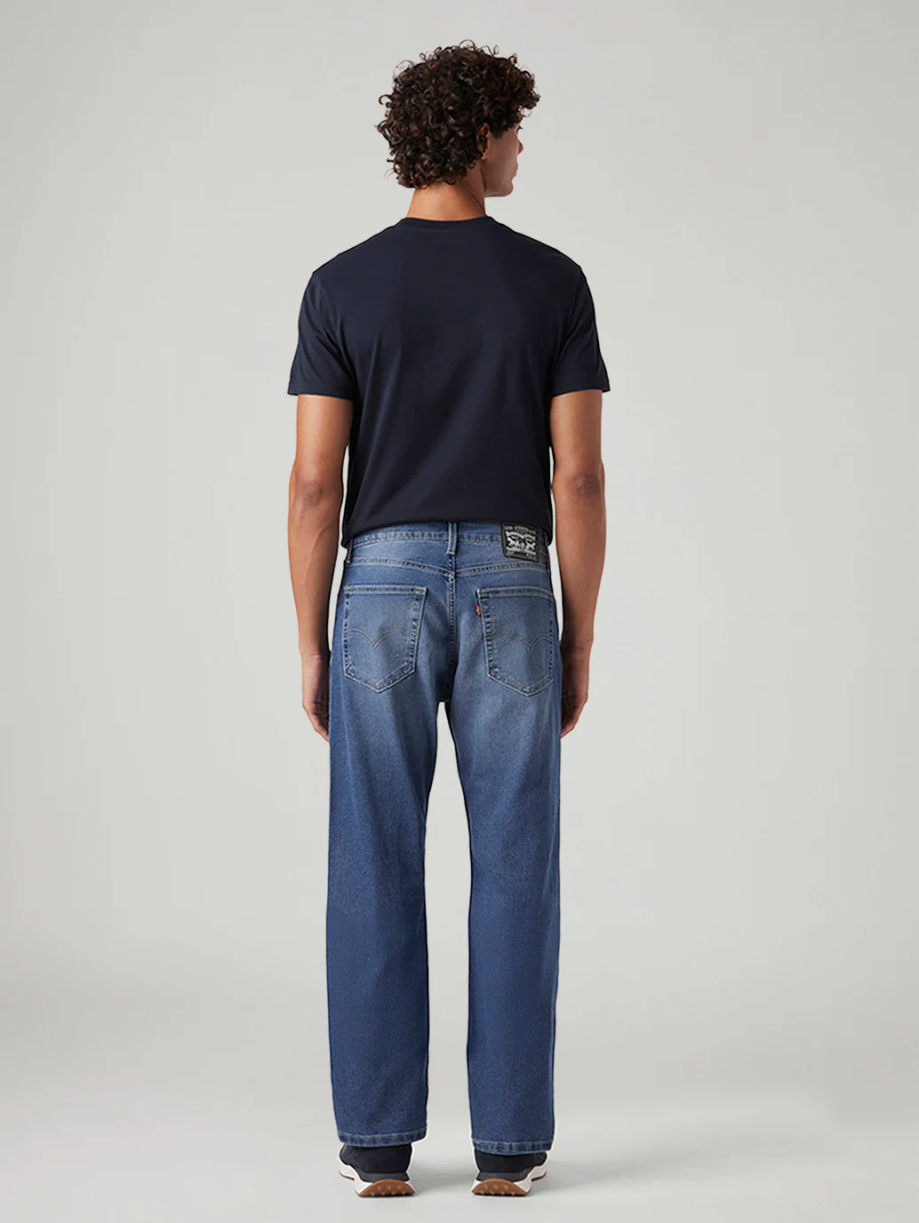 Men's 555 Blue Relaxed Straight Fit Mid Rise Jeans - Image 3