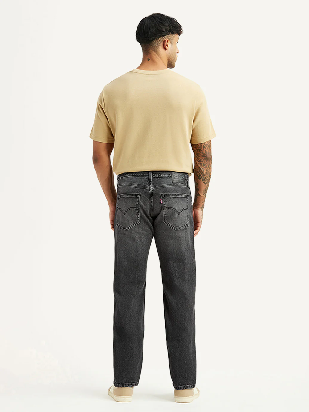 Men's 555 Charcoal Grey Relaxed Straight Fit Mid Rise Jeans - Image 3