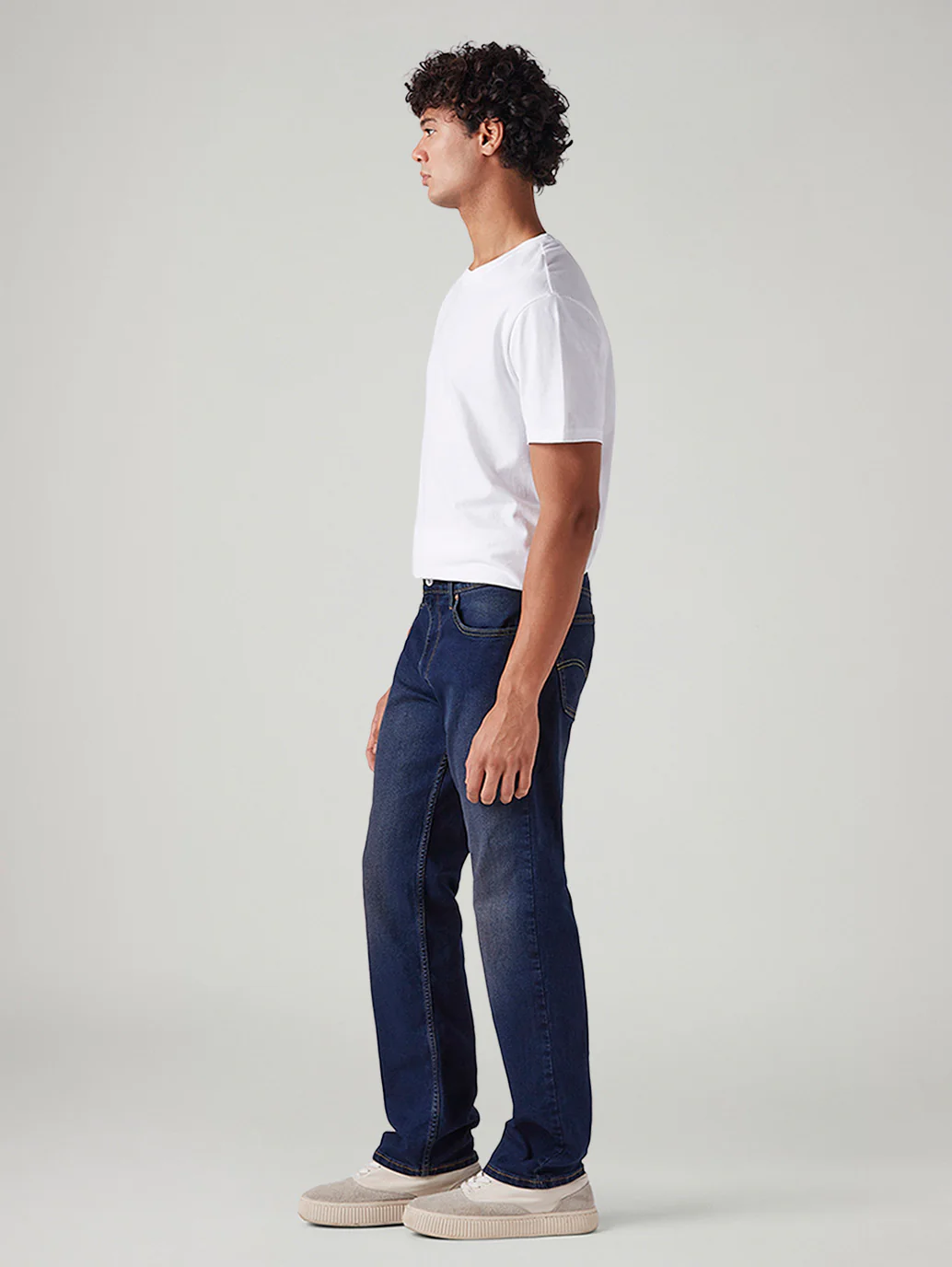 Men's 555 Dark Blue Relaxed Straight Fit Mid Rise Tinted Jeans - Image 6