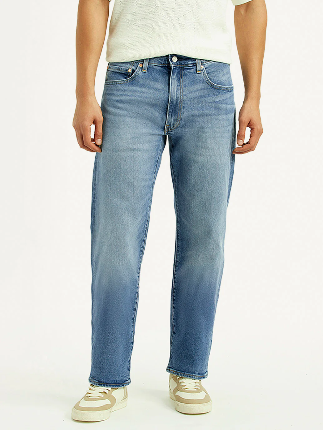 Men's 555 Light Blue Relaxed Straight Straight Fit Mid Rise Jeans - Image 3