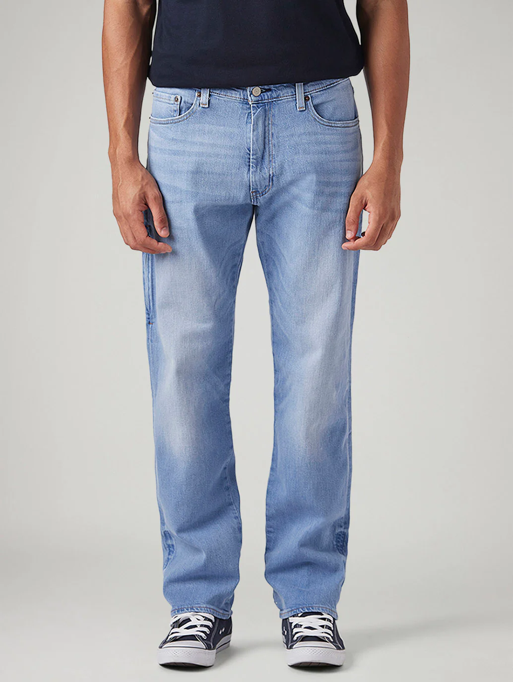Men's 555 Light Blue Relaxed Straight Fit Mid Rise Commuter Jeans - Image 3