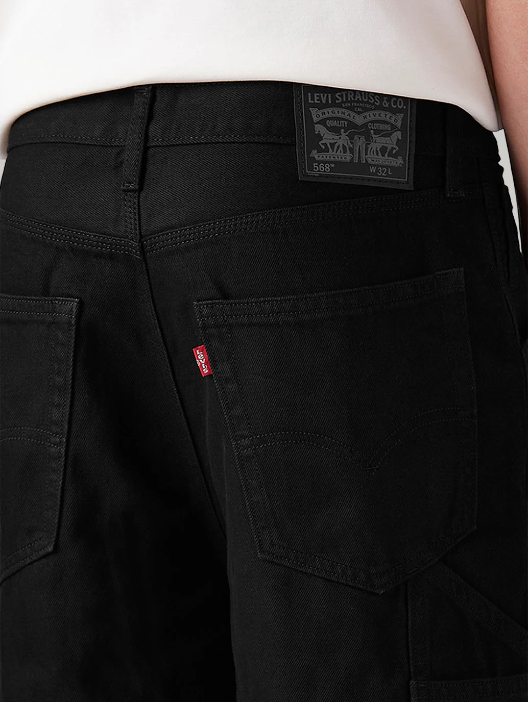 Men's 568 Black Loose Fit Mid Rise Shorts - Image 6