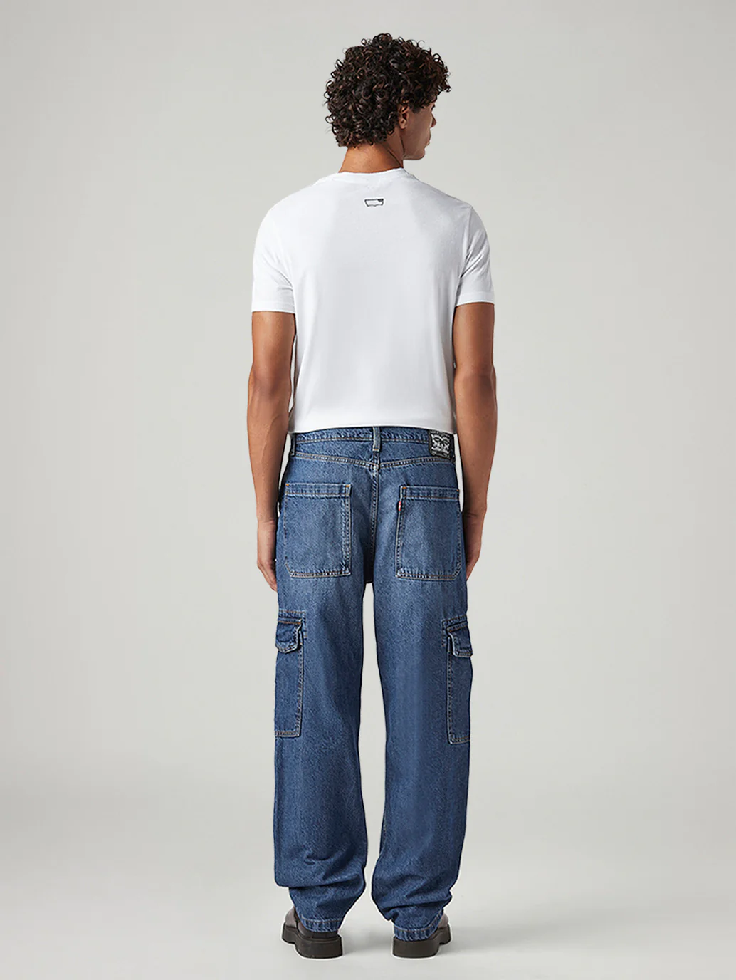 Men's 568 Blue Loose Fit Mid Rise Cargos - Image 4