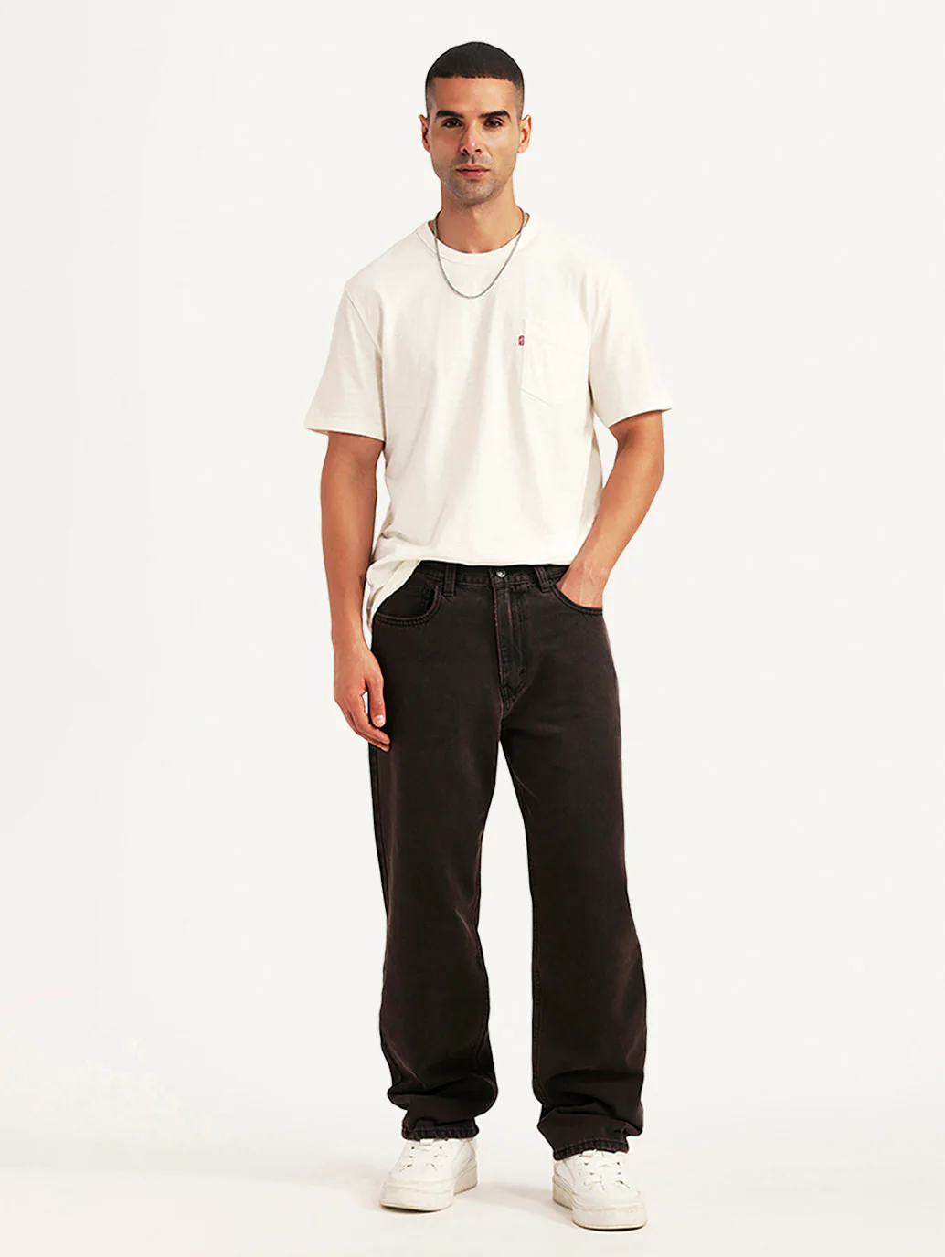 Men's Tinted 568 Brown Loose Fit Mid Rise Jeans
