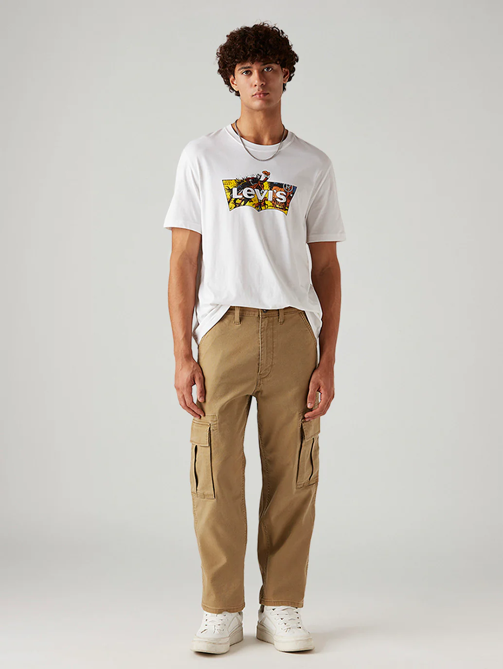 Men's 568 Brown Loose Fit Mid Rise Cargos
