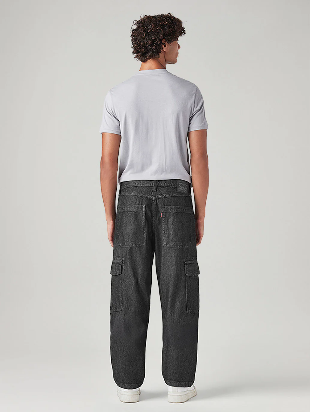 Men's 568 Charcoal Grey Loose Fit Mid Rise Cargos - Image 5