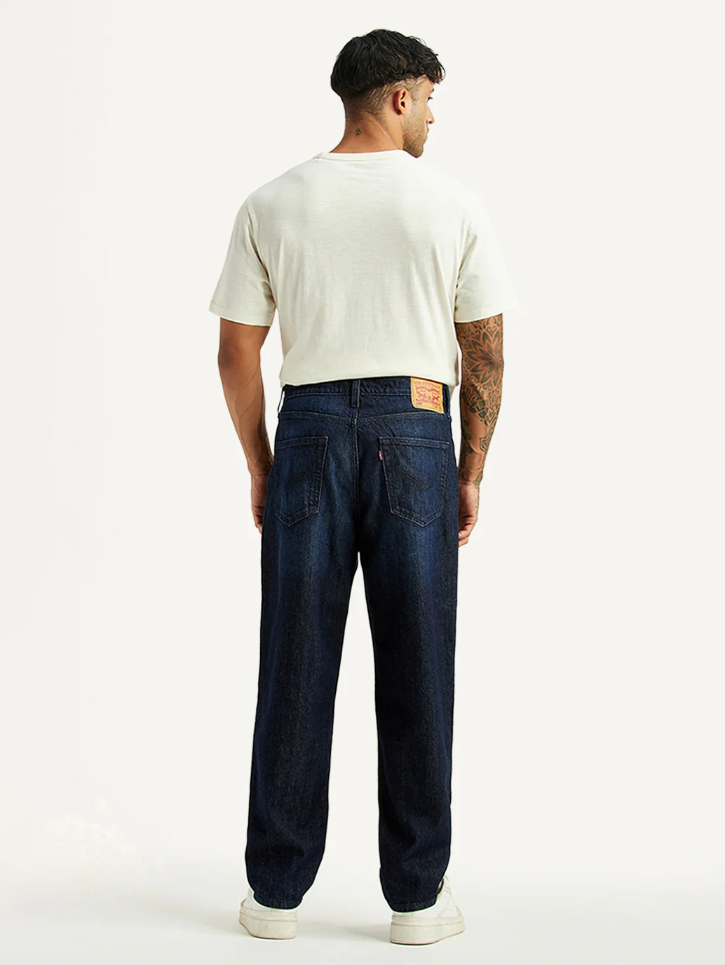 Men's 568 Dark Blue Loose Fit Mid Rise Jeans - Image 3