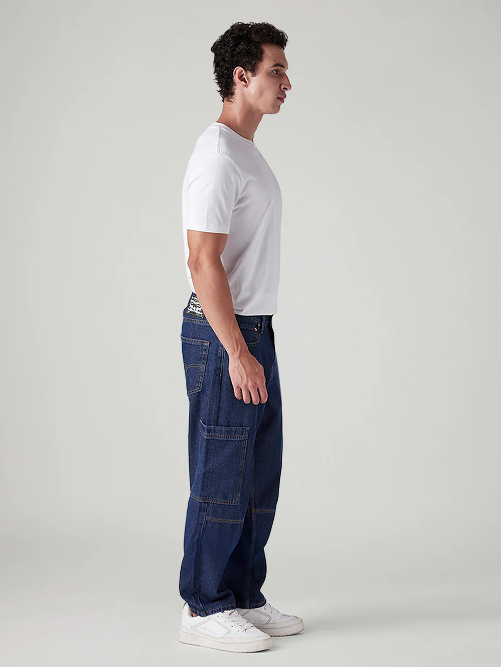 Men's 568 Med Indigo Loose Fit Mid Rise Jeans - Image 7