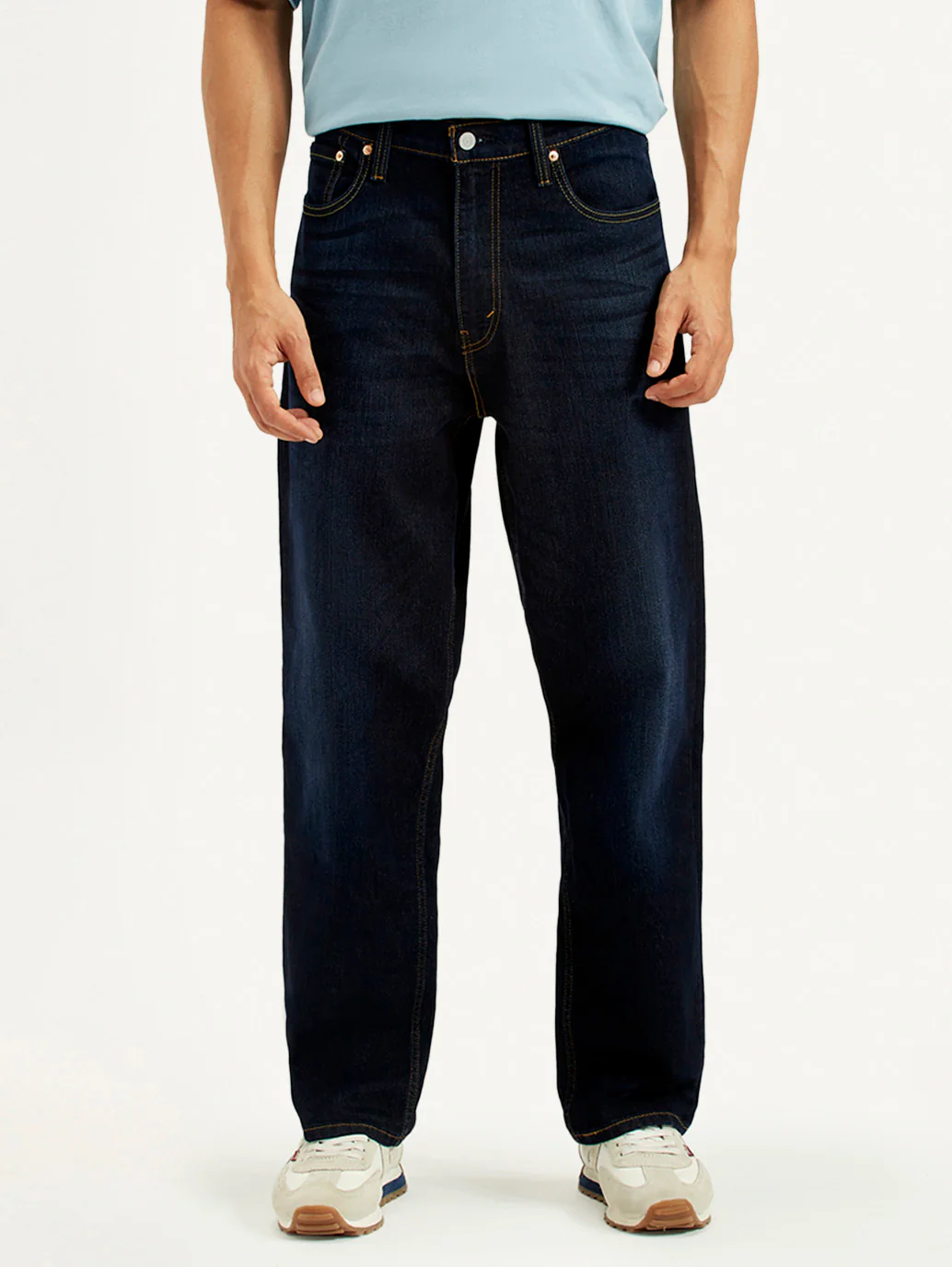 Men's 568 Dark Indigo Loose Fit Mid Rise Jeans - Image 3