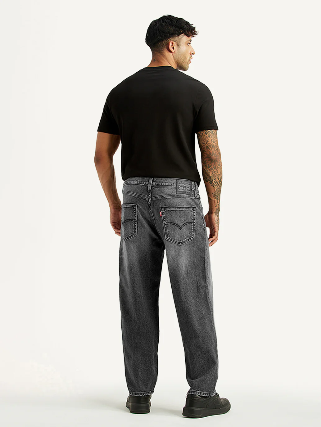 Men's 568 Grey Loose Fit Mid Rise Jeans - Image 3