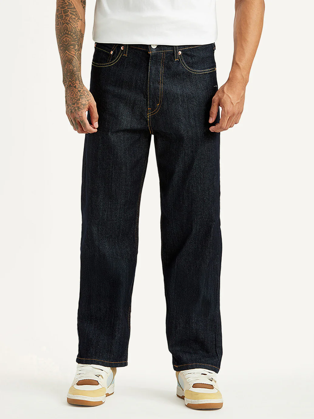 Men's 568 Dark Indigo Loose Fit Mid Rise Jeans - Image 2