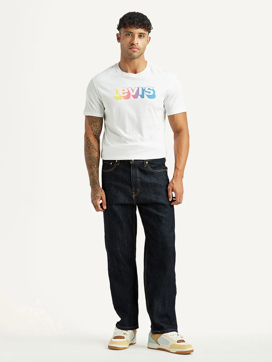 Men's 568 Dark Indigo Loose Fit Mid Rise Jeans - Image 7