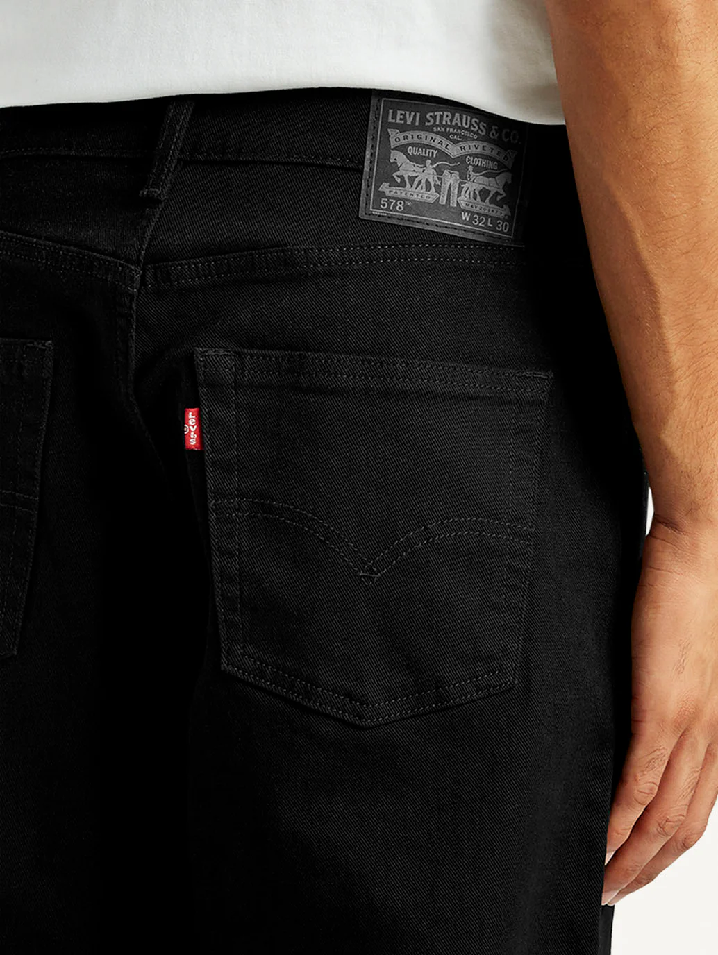 Men's 578 Black Loose Fit Mid Rise Jeans - Image 5