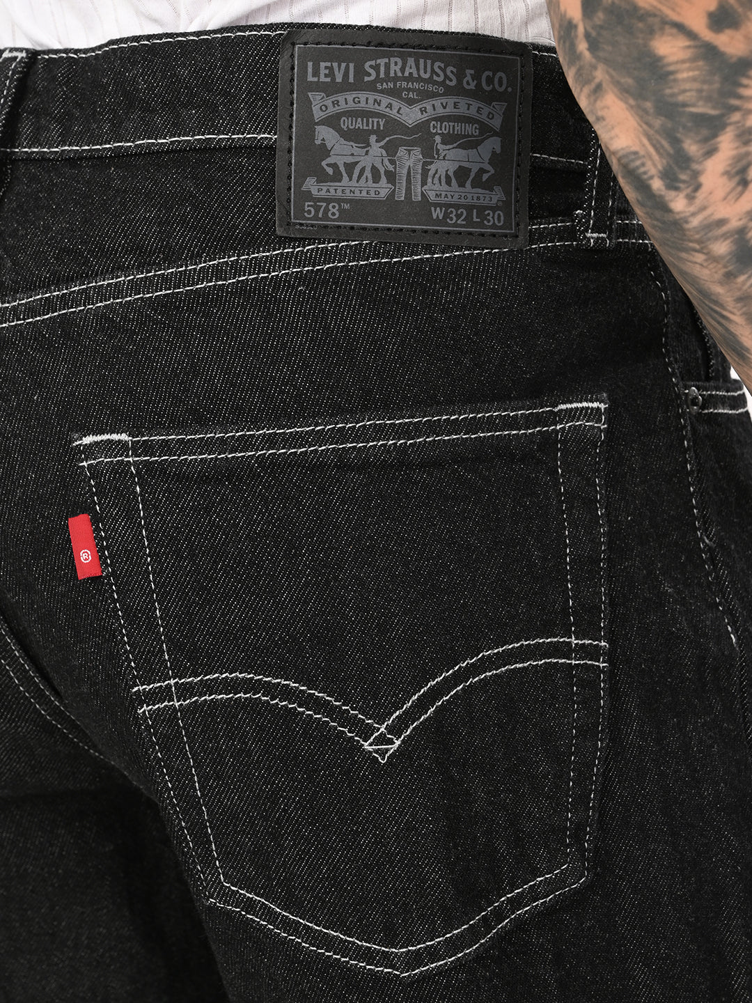 Men's 578 Black Baggy Fit Mid Rise Jeans - Image 4