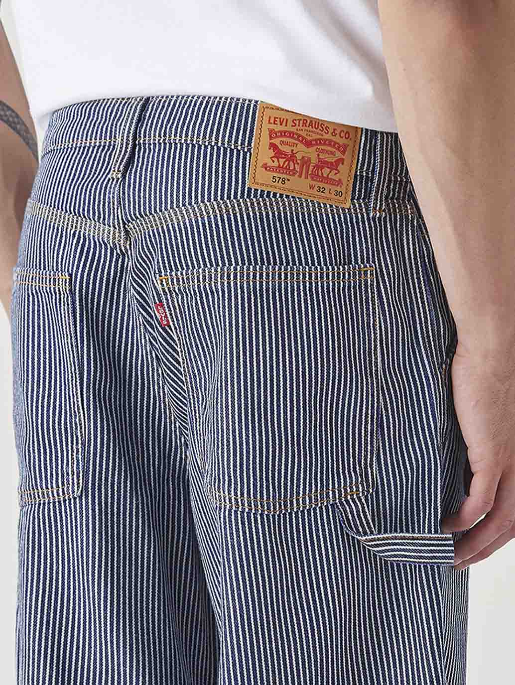 Men's 578 Blue Baggy Fit Mid Rise Jeans - Image 6