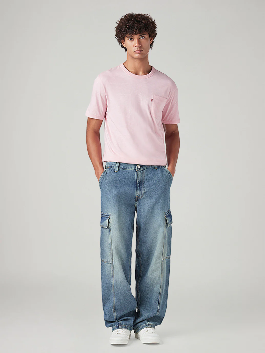 Men's 578 Blue Baggy Fit Mid Rise Tinted Cargos - Image 2