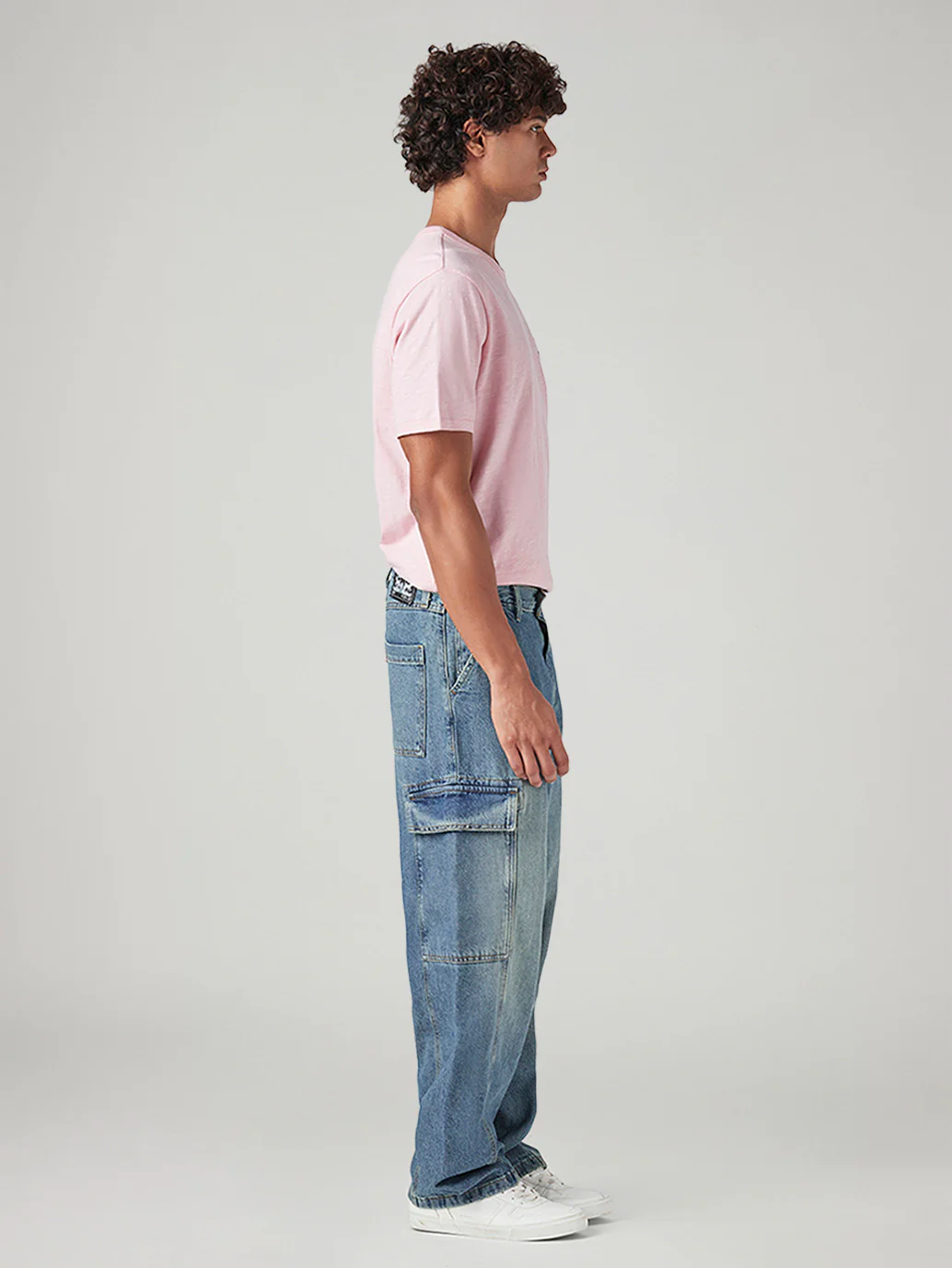 Men's 578 Blue Baggy Fit Mid Rise Tinted Cargos - Image 7
