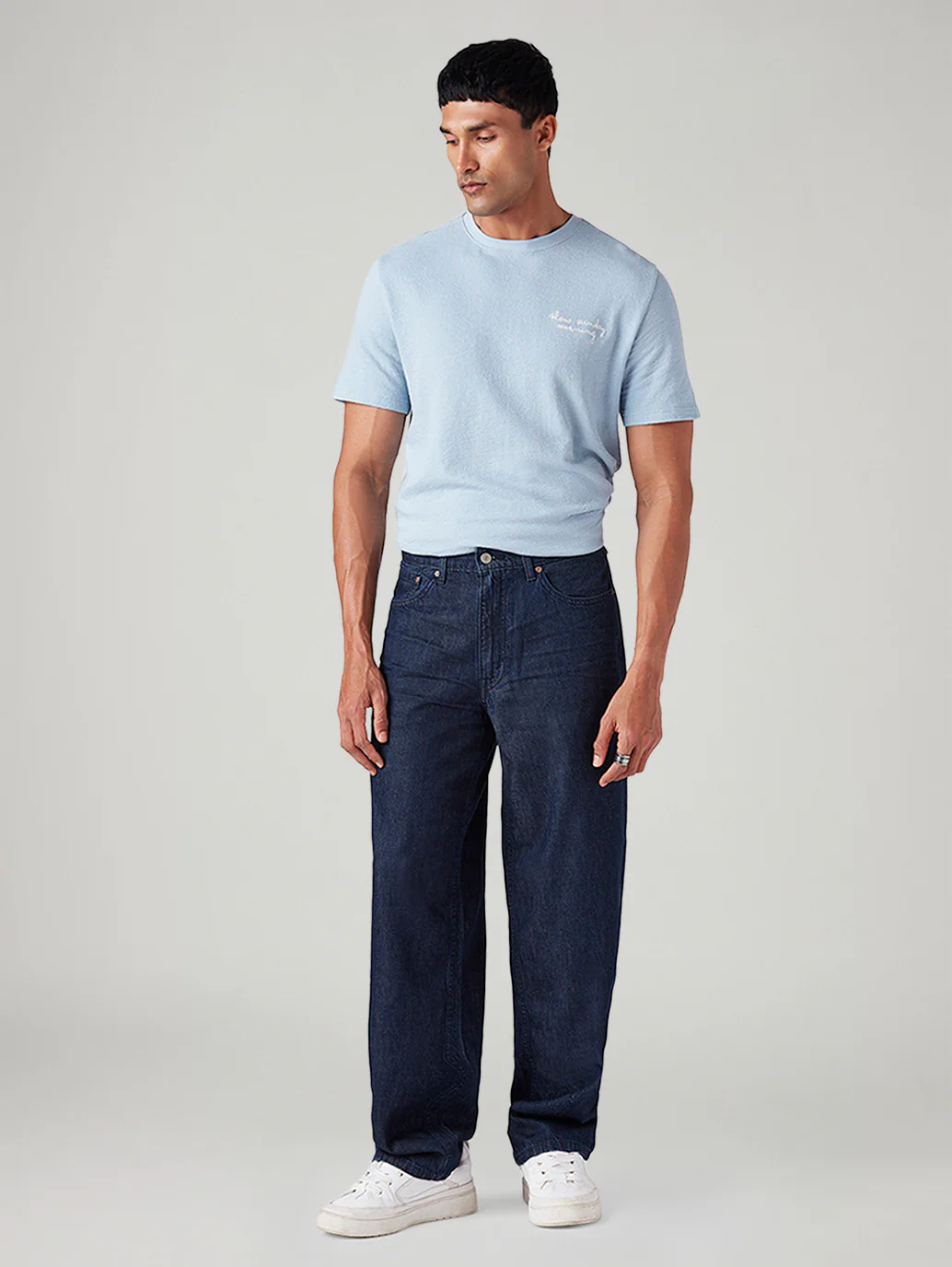 Men's 578 Dark Blue Baggy Fit Mid Rise Jeans - Image 2