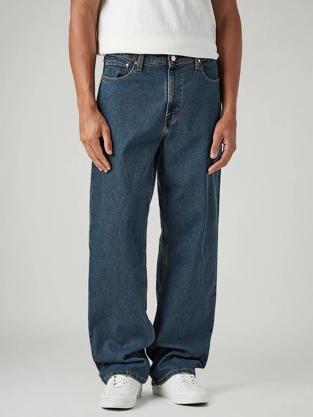 Men's 578 Dark Blue Baggy Fit Mid Rise Tinted Jeans - Image 3