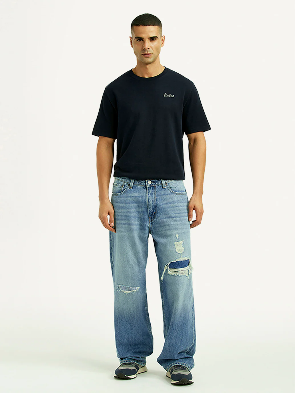 Men's 578 Light Blue Baggy Fit Mid Rise Jeans