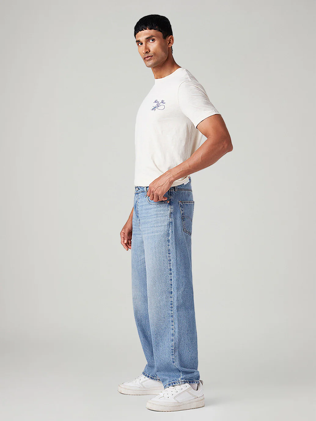 Men's 578 Light Blue Baggy Fit Mid Rise Jeans - Image 7