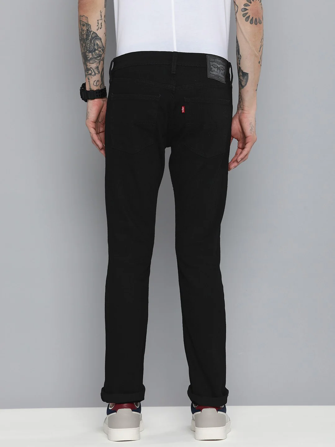 Men's 65504 Black Skinny Fit Mid Rise Jeans - Image 3