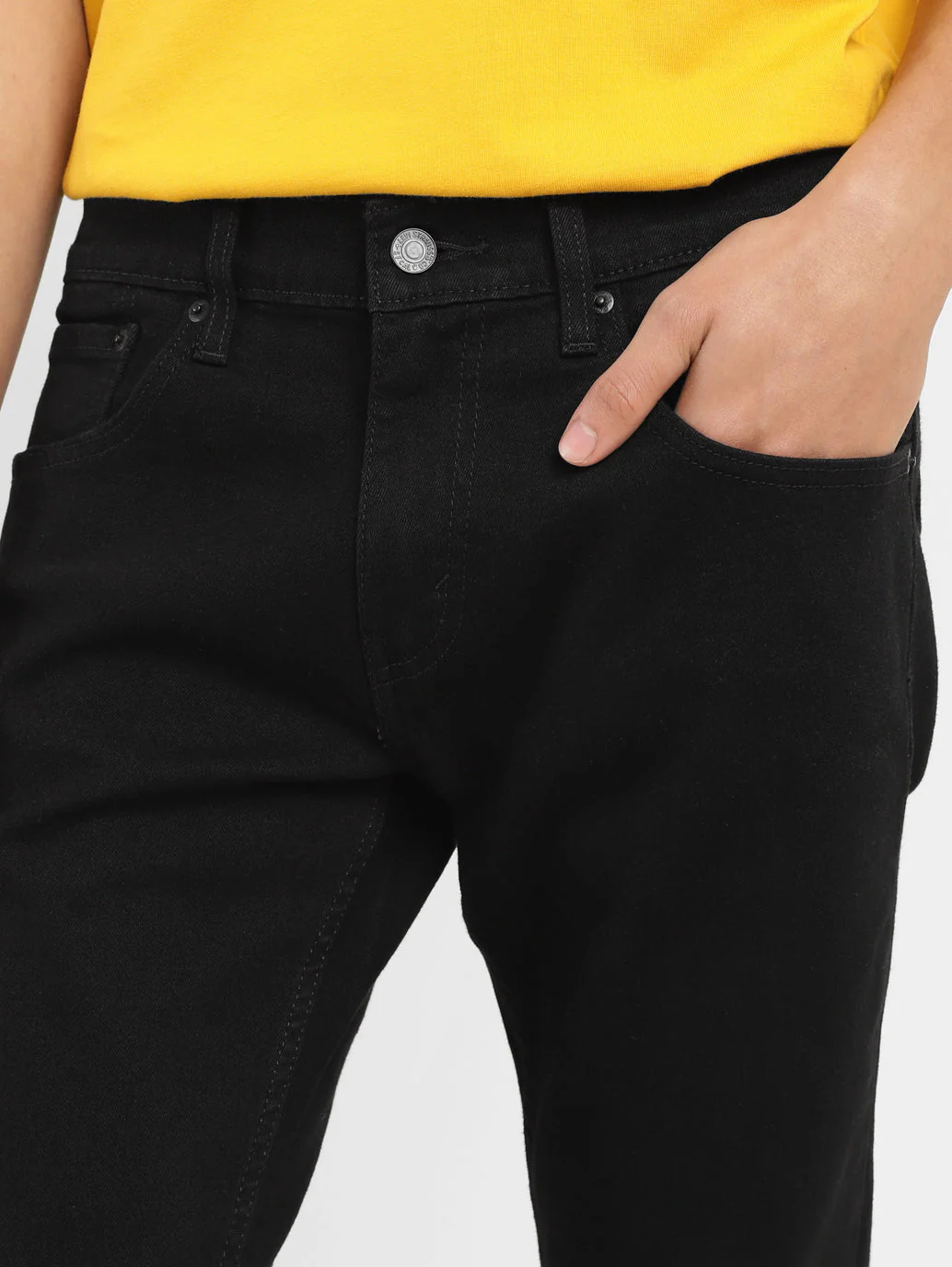 Men's 65504 Black Skinny Fit Mid Rise Jeans - Image 6