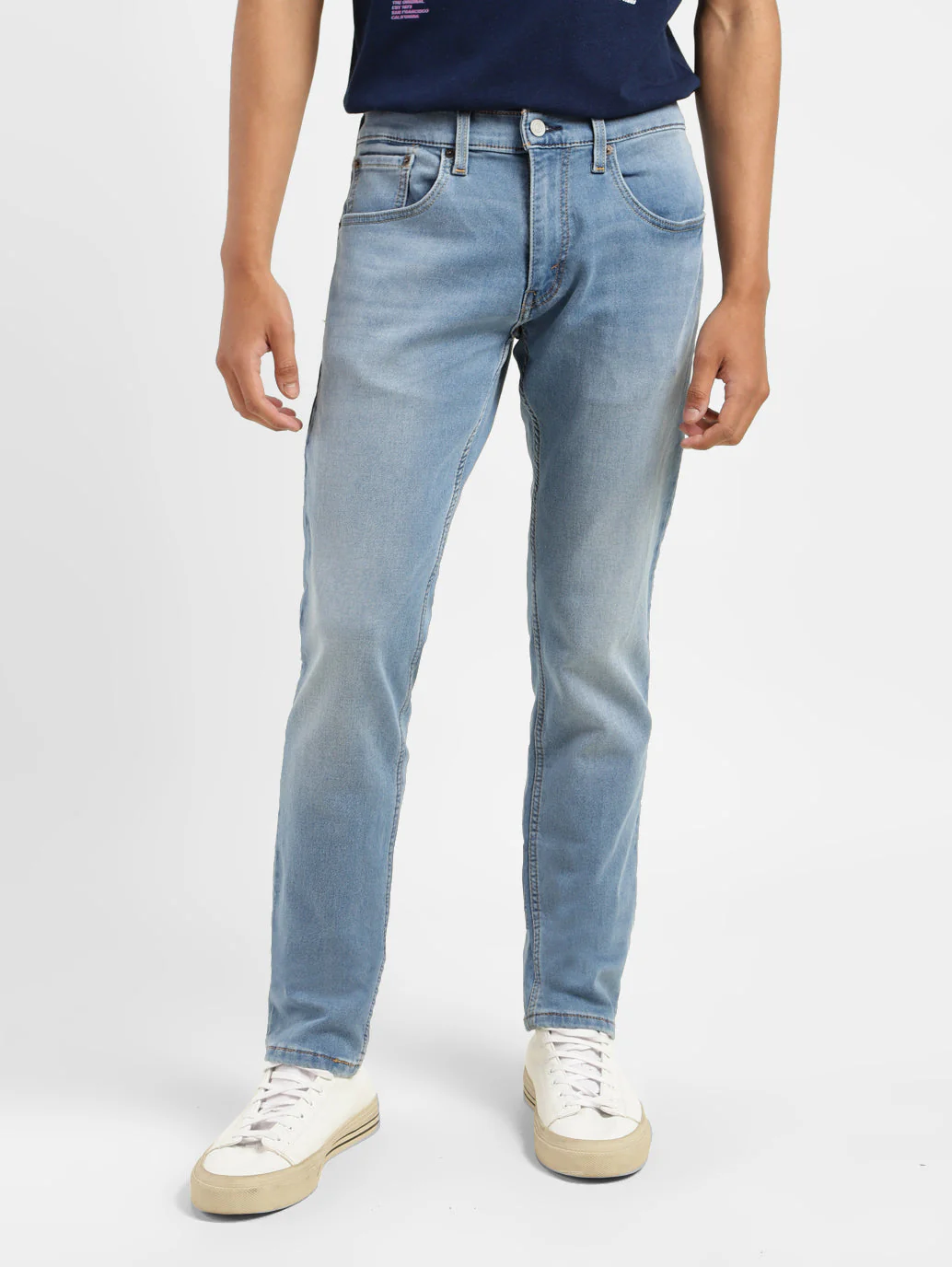 Men's 65504 Blue Skinny Fit Mid Rise Jeans - Image 2