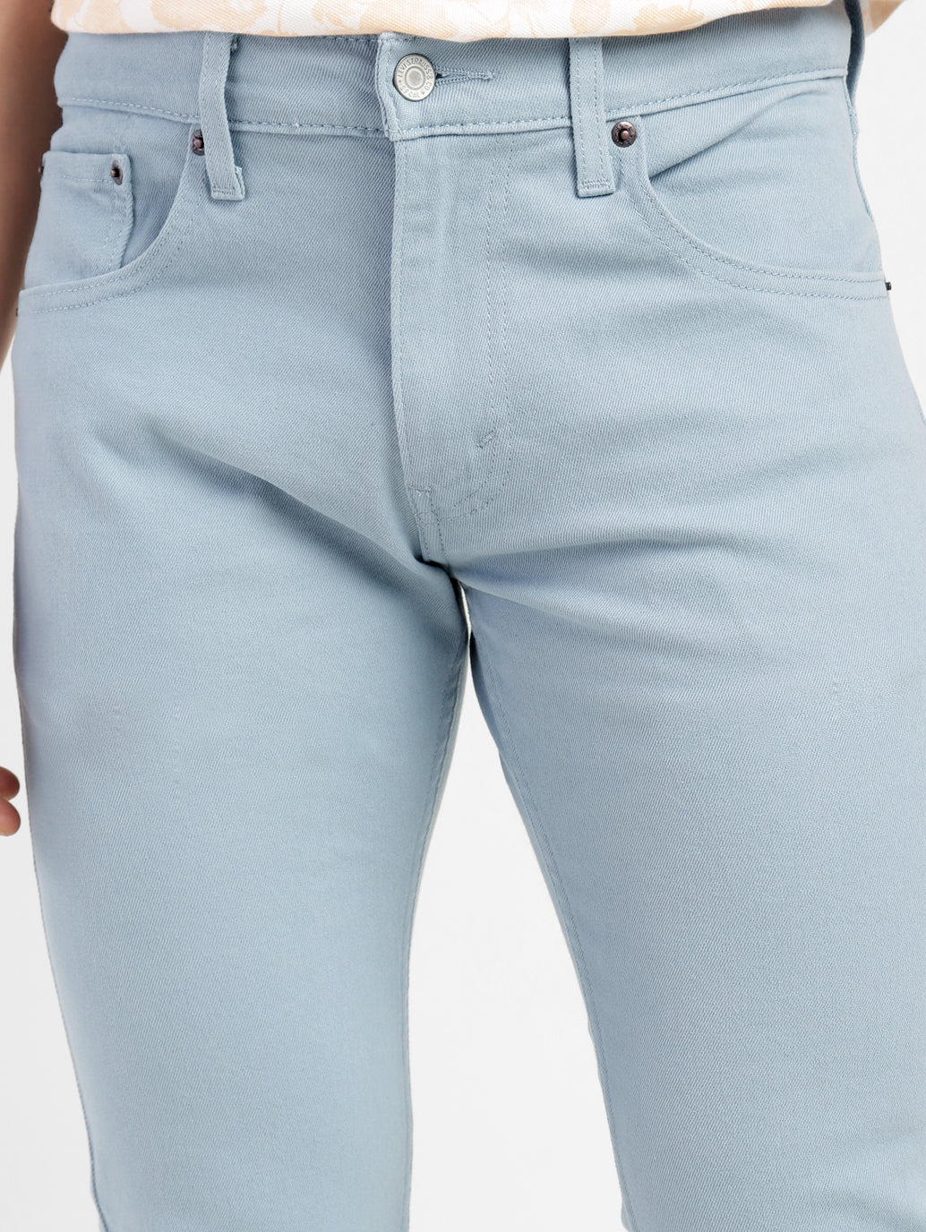 Men's 65504 Blue Skinny Fit Mid Rise Jeans - Image 5