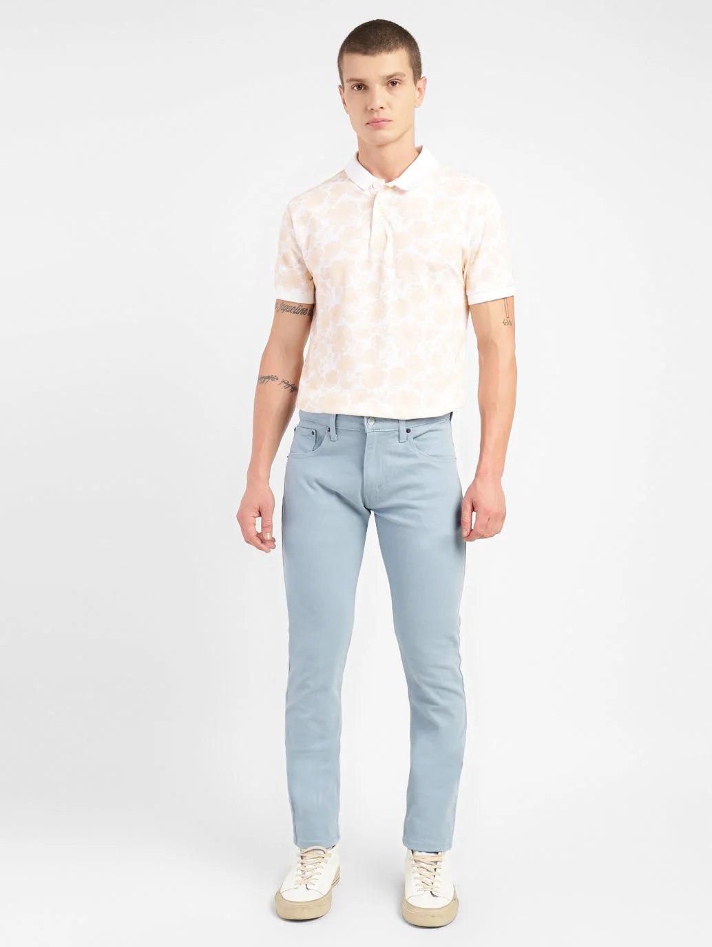 Men's 65504 Blue Skinny Fit Mid Rise Jeans - Image 7