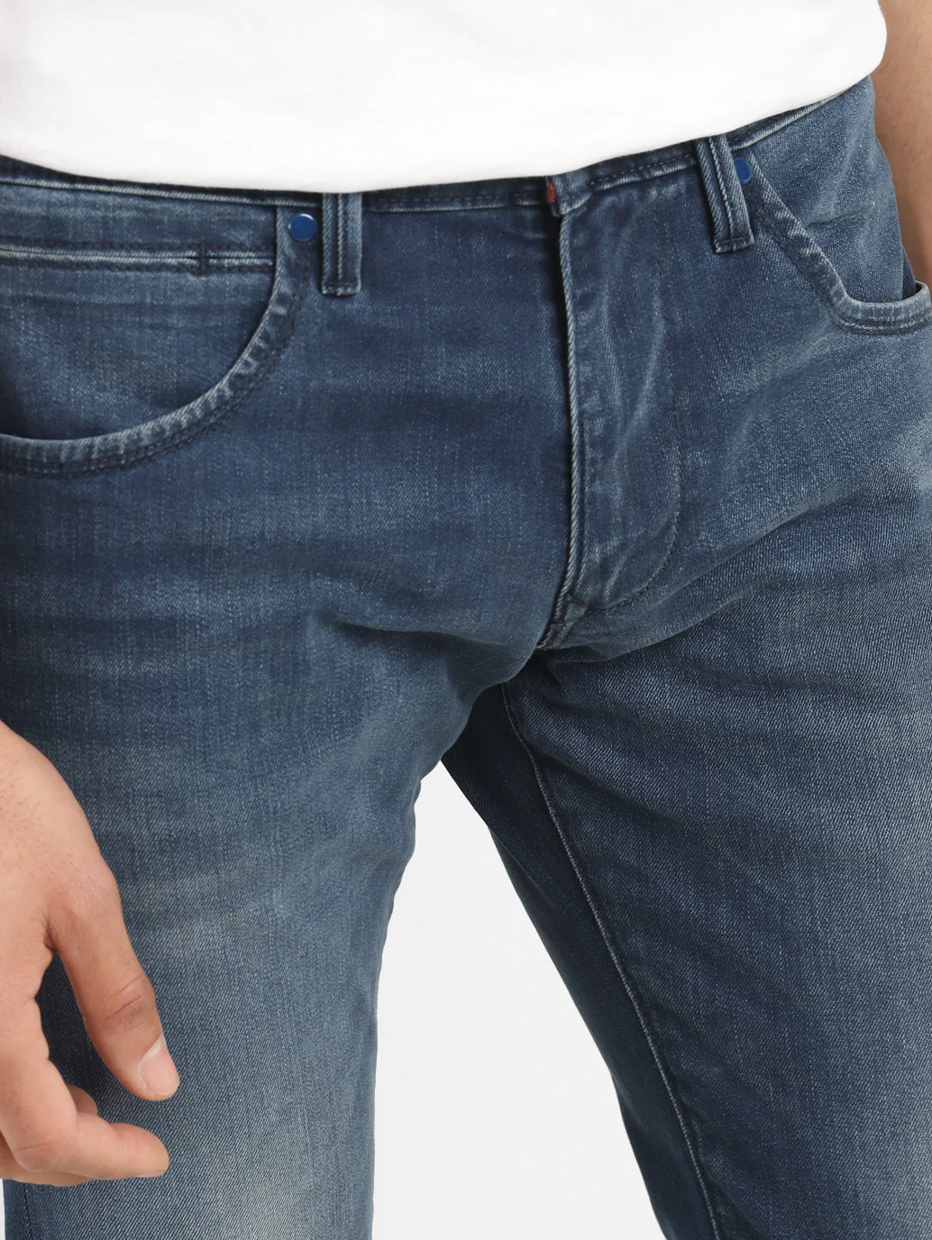 Men's Redloop 65504 Blue Skinny Fit Mid Rise Jeans - Image 6