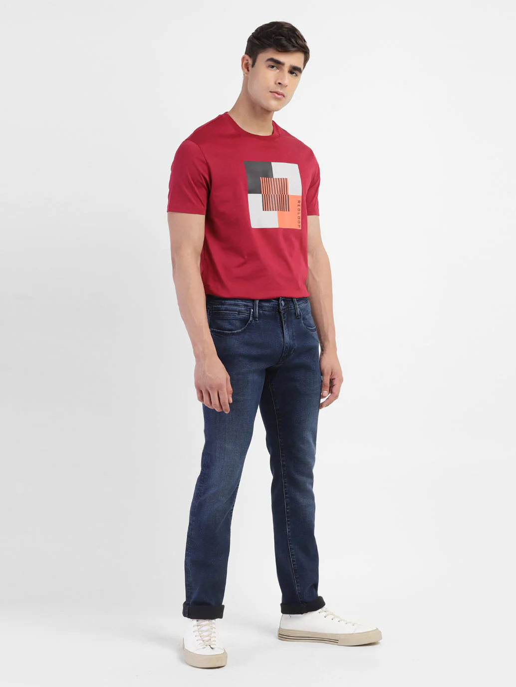 Men's Redloop 65504 Blue Skinny Fit Mid Rise Jeans