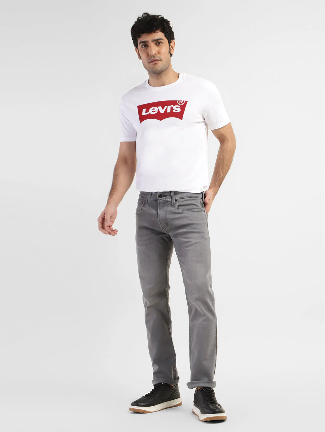 Men's 65504 Grey Skinny Fit Mid Rise Jeans
