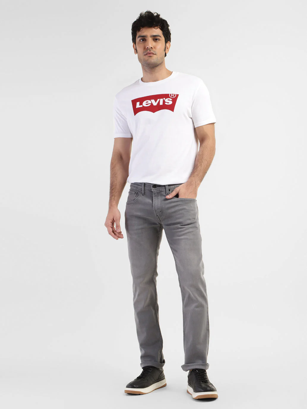 Men's 65504 Grey Skinny Fit Mid Rise Jeans - Image 5