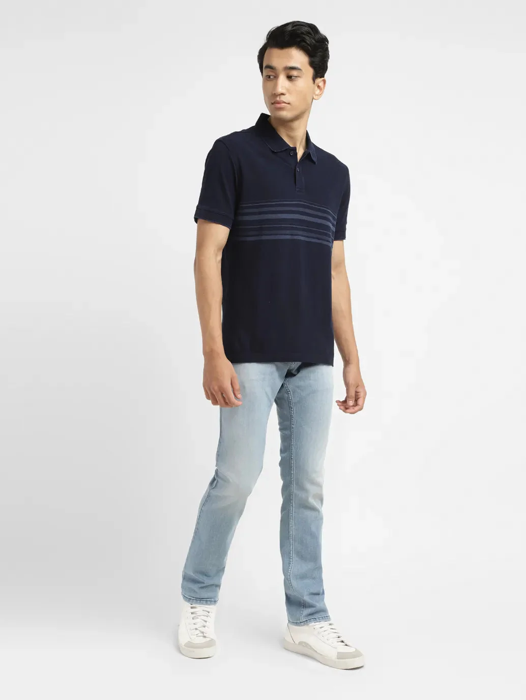 Men's 65504 Blue Skinny Fit Mid Rise Jeans