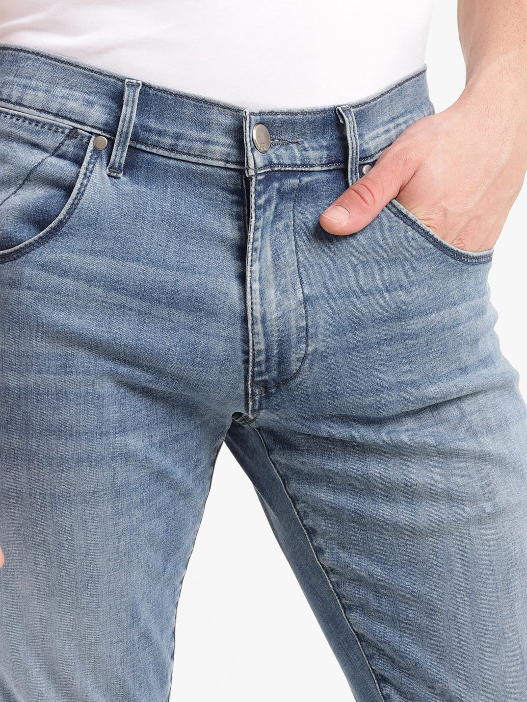 Men's Redloop 65504 Blue Skinny Fit Mid Rise Jeans - Image 6