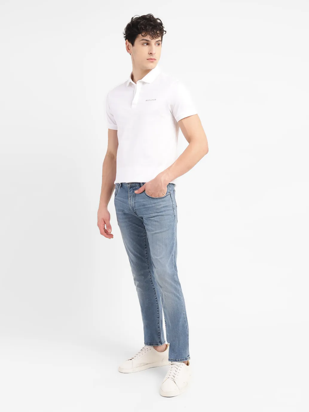 Men's Redloop 65504 Blue Skinny Fit Mid Rise Jeans - Image 8